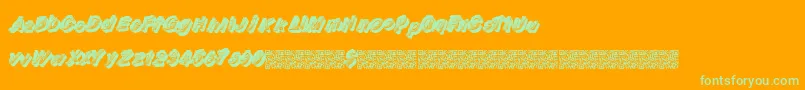 Raceflow Font – Green Fonts on Orange Background