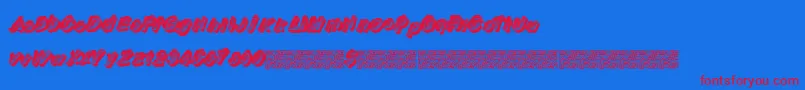 Raceflow-Schriftart – Rote Schriften auf blauem Hintergrund