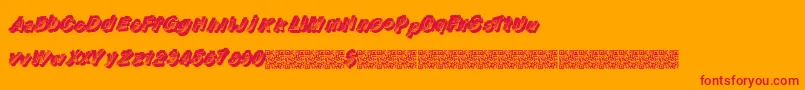 フォントRaceflow – オレンジの背景に赤い文字