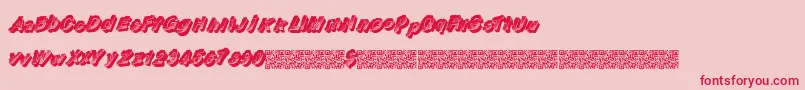 Fonte Raceflow – fontes vermelhas em um fundo rosa