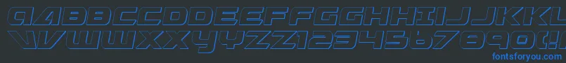 Graymalkin3DCondensed Font – Blue Fonts on Black Background