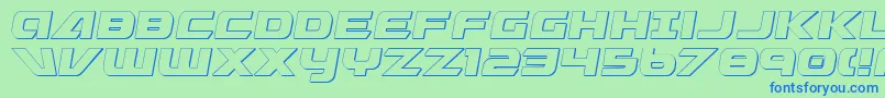 Graymalkin3DCondensed Font – Blue Fonts on Green Background