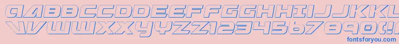 Graymalkin3DCondensed-fontti – siniset fontit vaaleanpunaisella taustalla