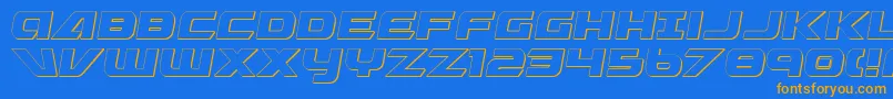 フォントGraymalkin3DCondensed – オレンジ色の文字が青い背景にあります。