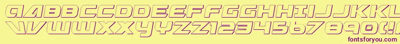 Graymalkin3DCondensed Font – Purple Fonts on Yellow Background