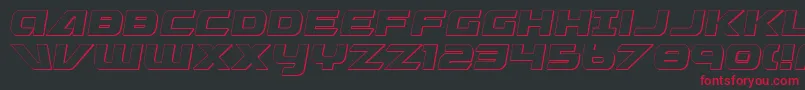 Fonte Graymalkin3DCondensed – fontes vermelhas em um fundo preto