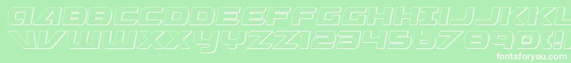 Graymalkin3DCondensed-Schriftart – Weiße Schriften auf grünem Hintergrund