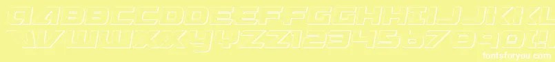 Graymalkin3DCondensed-Schriftart – Weiße Schriften auf gelbem Hintergrund