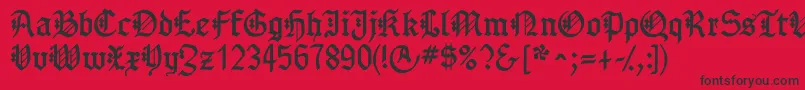 フォントGotenborgfraktur – 赤い背景に黒い文字