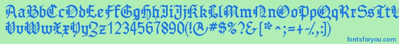 Gotenborgfraktur Font – Blue Fonts on Green Background