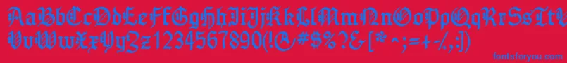 En savoir plus sur la police Gotenborgfraktur Police Gotenborgfraktur – polices bleues sur fond rouge