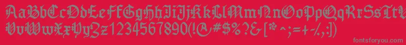 フォントGotenborgfraktur – 赤い背景に灰色の文字