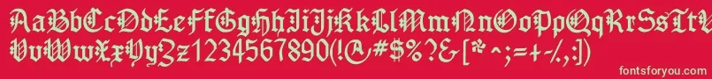 Gotenborgfraktur Font – Green Fonts on Red Background