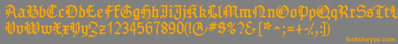 Gotenborgfraktur-Schriftart – Orangefarbene Schriften auf grauem Hintergrund