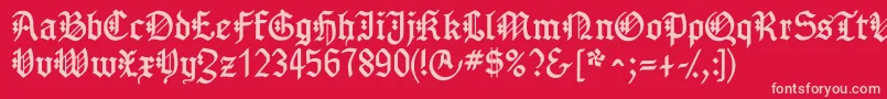 Police Gotenborgfraktur – polices roses sur fond rouge