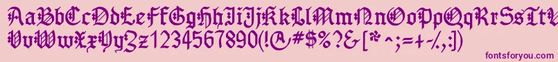 フォントGotenborgfraktur – ピンクの背景に紫のフォント
