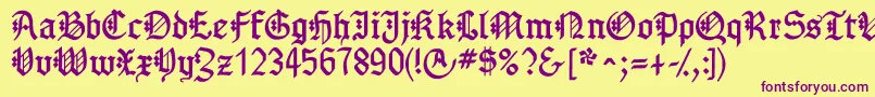 Gotenborgfraktur Font – Purple Fonts on Yellow Background