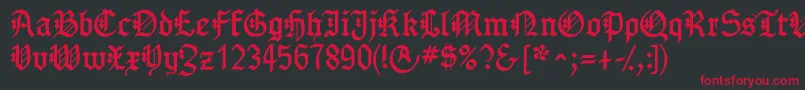 Gotenborgfraktur Font – Red Fonts on Black Background
