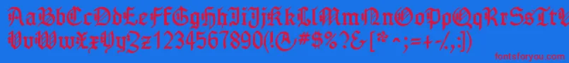Gotenborgfraktur Font – Red Fonts on Blue Background
