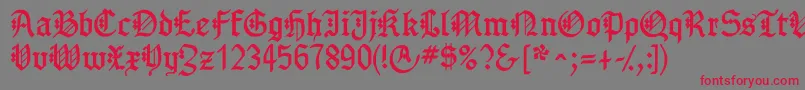 Fonte Gotenborgfraktur – fontes vermelhas em um fundo cinza