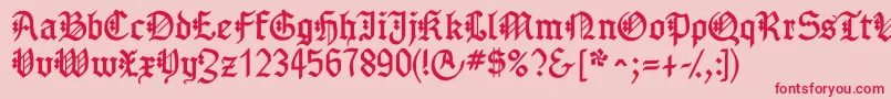 Gotenborgfraktur Font – Red Fonts on Pink Background