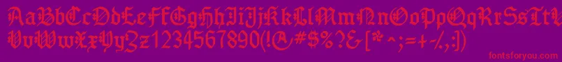 fuente Gotenborgfraktur – Fuentes Rojas Sobre Fondo Morado