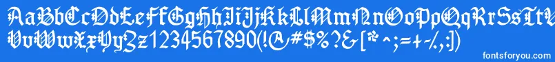 Gotenborgfraktur Font – White Fonts on Blue Background