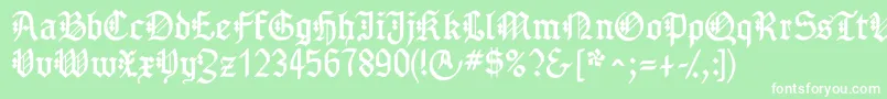 フォントGotenborgfraktur – 緑の背景に白い文字