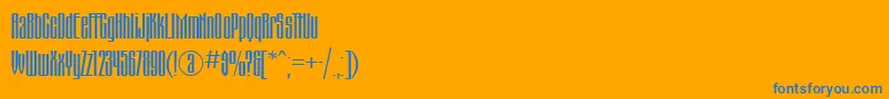 Montblanc-Schriftart – Blaue Schriften auf orangefarbenem Hintergrund