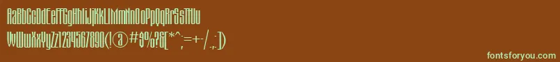 Czcionka Montblanc – zielone czcionki na brązowym tle