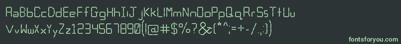 Fonte Calculator – fontes verdes em um fundo preto