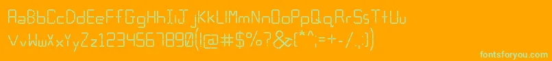 Calculator-Schriftart – Grüne Schriften auf orangefarbenem Hintergrund