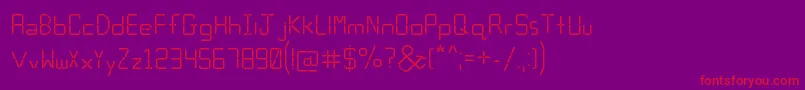 Calculator Font – Red Fonts on Purple Background