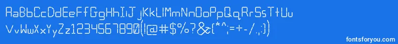 Calculator Font – White Fonts on Blue Background