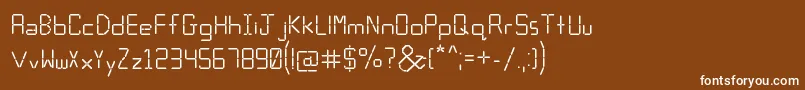 Calculator-fontti – valkoiset fontit ruskealla taustalla