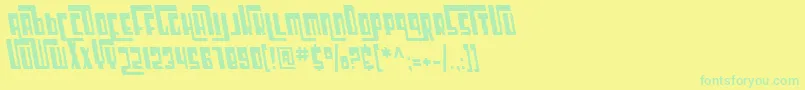 SfCosmicAgeCondensedOblique Font – Green Fonts on Yellow Background