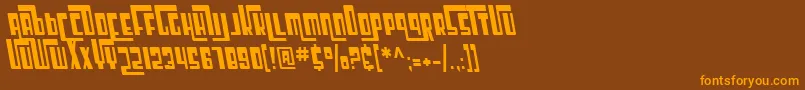 SfCosmicAgeCondensedOblique Font – Orange Fonts on Brown Background