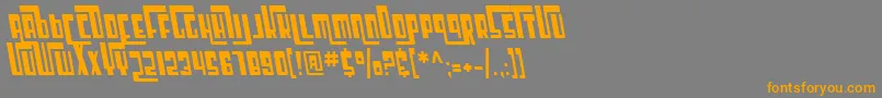 フォントSfCosmicAgeCondensedOblique – オレンジの文字は灰色の背景にあります。