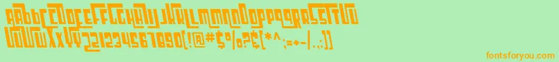SfCosmicAgeCondensedOblique Font – Orange Fonts on Green Background