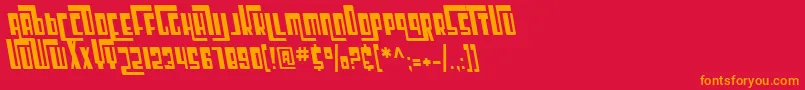 SfCosmicAgeCondensedOblique Font – Orange Fonts on Red Background