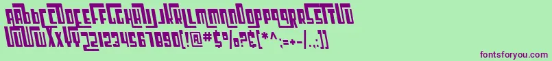 SfCosmicAgeCondensedOblique Font – Purple Fonts on Green Background