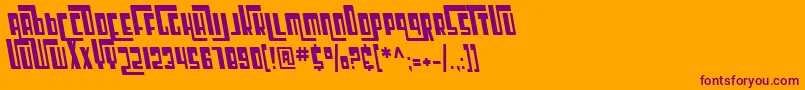 SfCosmicAgeCondensedOblique Font – Purple Fonts on Orange Background