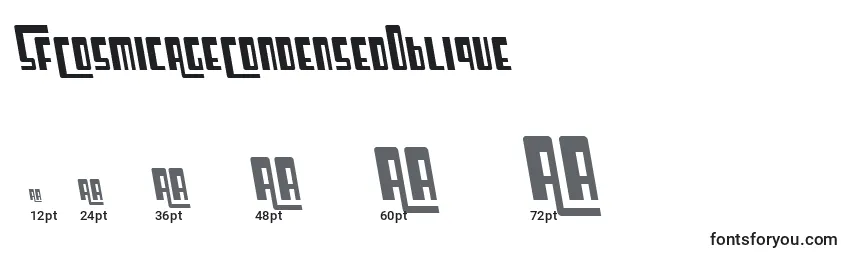 SfCosmicAgeCondensedOblique Font Sizes
