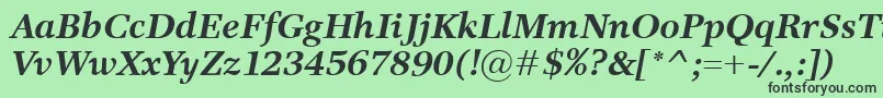 Шрифт ResPublicaBolditalic – чёрные шрифты на зелёном фоне