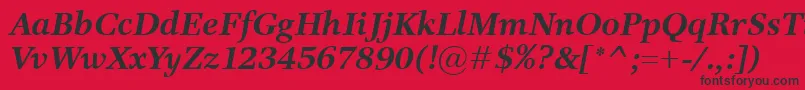 ResPublicaBolditalic Font – Black Fonts on Red Background