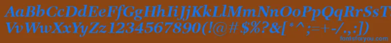 Czcionka ResPublicaBolditalic – niebieskie czcionki na brązowym tle