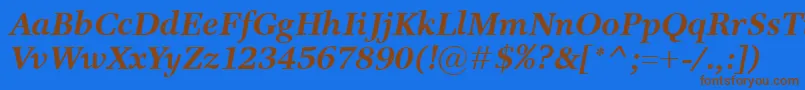 Fonte ResPublicaBolditalic – fontes marrons em um fundo azul