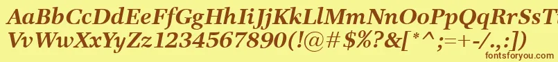 Шрифт ResPublicaBolditalic – коричневые шрифты на жёлтом фоне