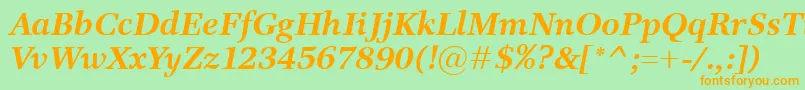 Шрифт ResPublicaBolditalic – оранжевые шрифты на зелёном фоне