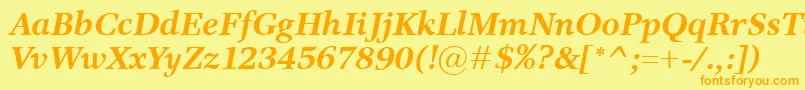 Шрифт ResPublicaBolditalic – оранжевые шрифты на жёлтом фоне